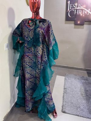 Adire boubou Free size (Size 14-18) 
 - FMU 0742