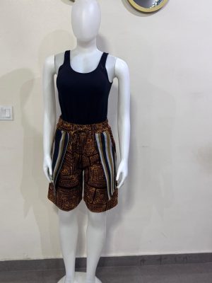 100% cotton Ankara shorts with asooke pockets (Size 12) 
- FMU1645