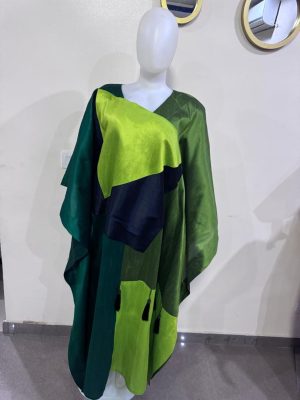 Silk boubou with tassel in front Full length 56 Free size (Size 12-16) - FMU1138