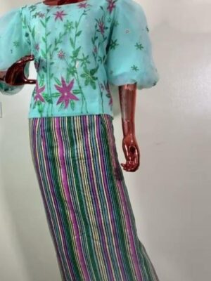 100% cotton Ankara long skirt with flowery organza blouse (Size 12, Size 14, Size 16, Size 18)
- FMU2118