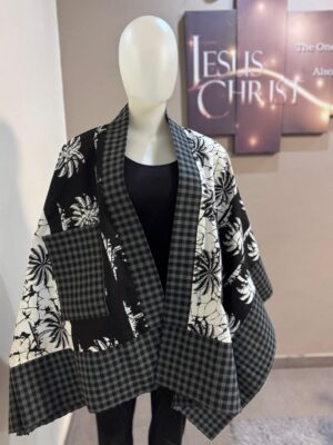 100% cotton Ankara short kimono with Asooke Free size (Size 12-18)
- FMU0730